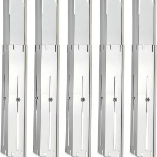 Universal Grill Heat Plates Heat Tents Heat Shields for Gas Grill, Adjustable Barbecue BBQ Grill Flame Tamers Burner Covers Heat Deflectors, Stainless Steel Gas Grill Replacement Parts, 5-Pack